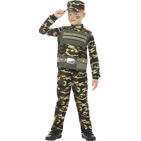 Leger & Oorlog Kostuum | Camouflage Soldaat Tim | Jongen | Large | Carnaval kostuum | Verkleedkleding